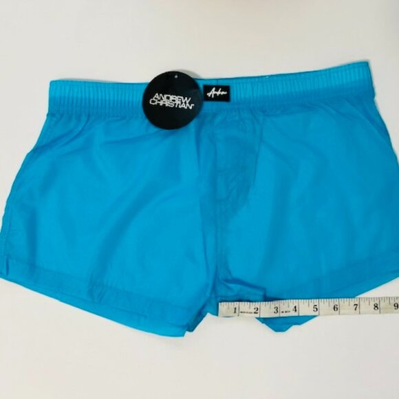 Andrew Christian Size M - Short 100% Nylon Swim Shorts - Turquoise - Picture 4 of 11